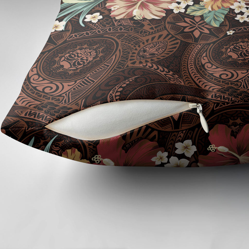 Kanoa Hawai'i Hibiscus Pillow Cover Polynesian Tribal Tattoo Pattern Floral Elements LT9 - Polynesian Pride