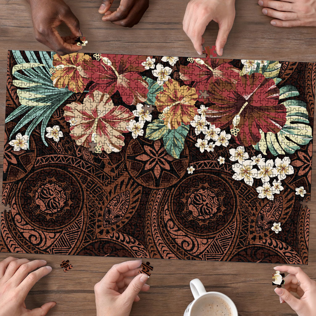 Kanoa Hawai'i Hibiscus Puzzle Polynesian Tribal Tattoo Pattern Floral Elements LT9 - Polynesian Pride