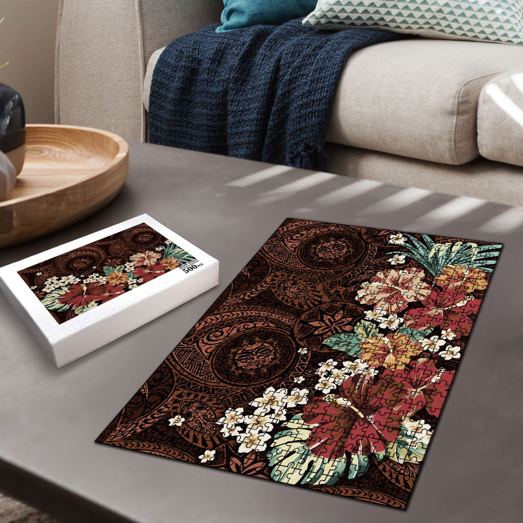 Kanoa Hawai'i Hibiscus Puzzle Polynesian Tribal Tattoo Pattern Floral Elements LT9 - Polynesian Pride