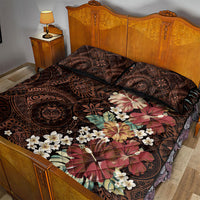 Kanoa Hawai'i Hibiscus Quilt Bed Set Polynesian Tribal Tattoo Pattern Floral Elements LT9 - Polynesian Pride