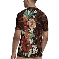 Kanoa Hawai'i Hibiscus Rugby Jersey Polynesian Tribal Tattoo Pattern Floral Elements LT9 - Polynesian Pride