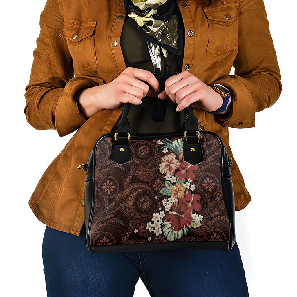 Kanoa Hawai'i Hibiscus Shoulder Handbag Polynesian Tribal Tattoo Pattern Floral Elements LT9 - Polynesian Pride