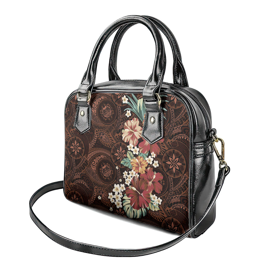 Kanoa Hawai'i Hibiscus Shoulder Handbag Polynesian Tribal Tattoo Pattern Floral Elements LT9 - Polynesian Pride