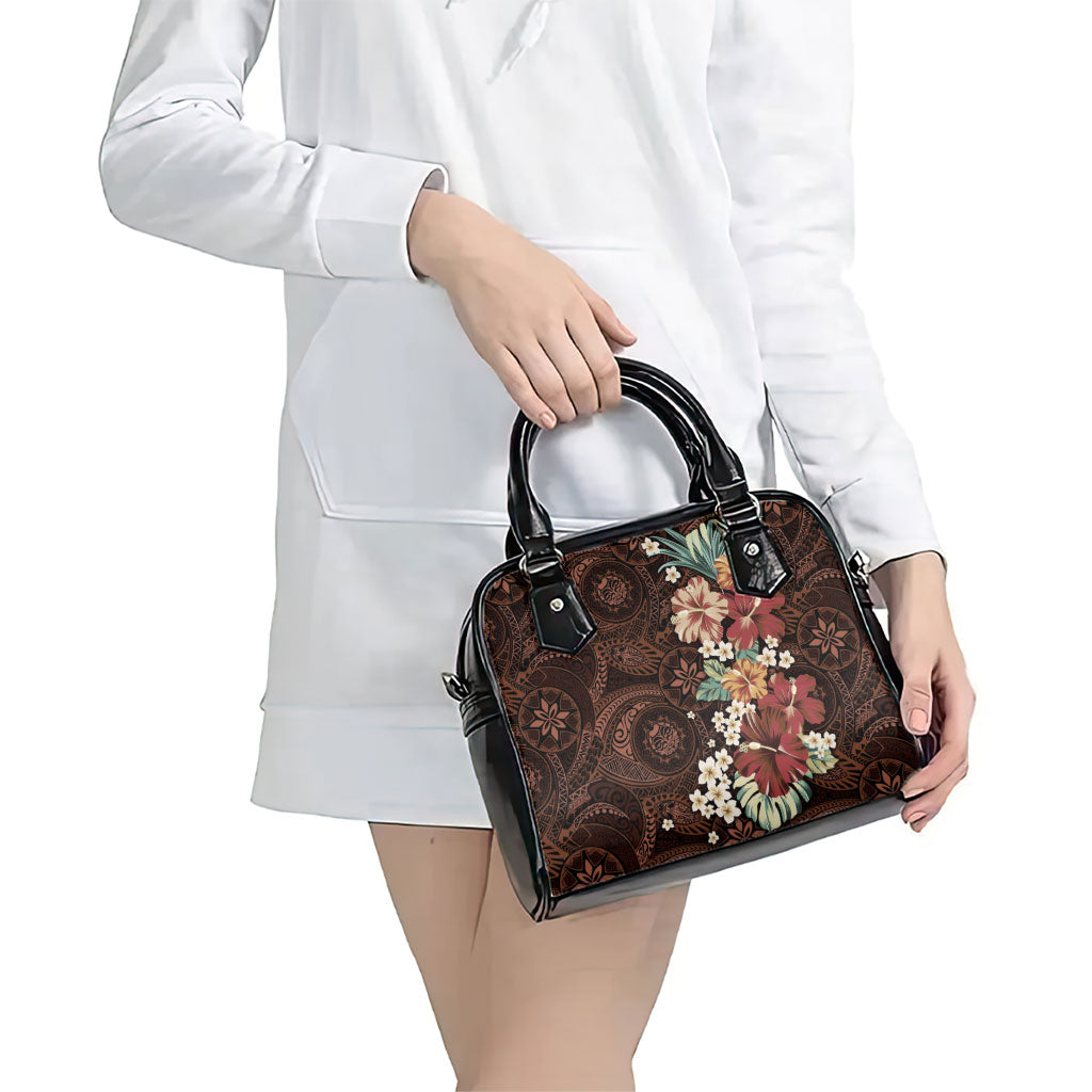 Kanoa Hawai'i Hibiscus Shoulder Handbag Polynesian Tribal Tattoo Pattern Floral Elements LT9 - Polynesian Pride