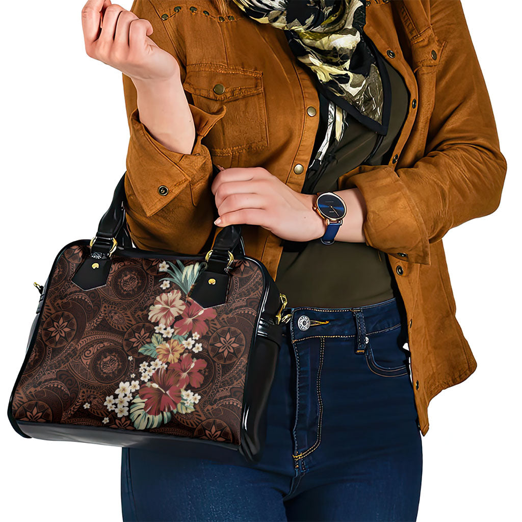Kanoa Hawai'i Hibiscus Shoulder Handbag Polynesian Tribal Tattoo Pattern Floral Elements LT9 - Polynesian Pride