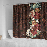 Kanoa Hawai'i Hibiscus Shower Curtain Polynesian Tribal Tattoo Pattern Floral Elements LT9 - Polynesian Pride