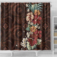 Kanoa Hawai'i Hibiscus Shower Curtain Polynesian Tribal Tattoo Pattern Floral Elements LT9 - Polynesian Pride