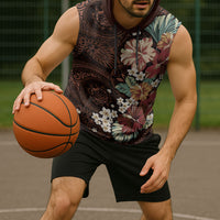 Kanoa Hawai'i Hibiscus Sleeveless Hoodie Polynesian Tribal Tattoo Pattern Floral Elements LT9 - Polynesian Pride