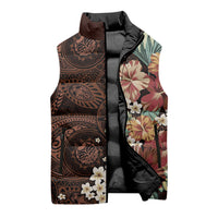 Kanoa Hawai'i Hibiscus Sleeveless Puffer Jacket Polynesian Tribal Tattoo Pattern Floral Elements LT9 - Polynesian Pride