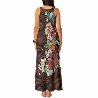 Kanoa Hawai'i Hibiscus Tank Maxi Dress Polynesian Tribal Tattoo Pattern Floral Elements LT9 - Polynesian Pride