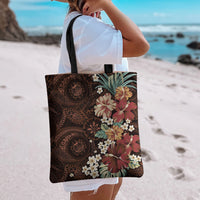 Kanoa Hawai'i Hibiscus Tote Bag Polynesian Tribal Tattoo Pattern Floral Elements LT9 - Polynesian Pride