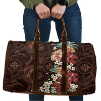 Kanoa Hawai'i Hibiscus Travel Bag Polynesian Tribal Tattoo Pattern Floral Elements LT9 Brown - Polynesian Pride