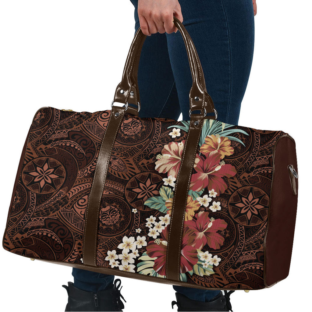 Kanoa Hawai'i Hibiscus Travel Bag Polynesian Tribal Tattoo Pattern Floral Elements LT9 - Polynesian Pride