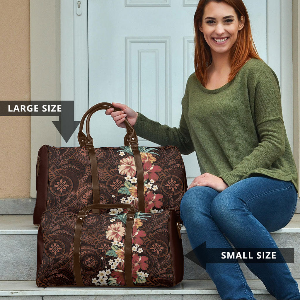 Kanoa Hawai'i Hibiscus Travel Bag Polynesian Tribal Tattoo Pattern Floral Elements LT9 - Polynesian Pride