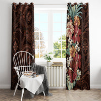 Kanoa Hawai'i Hibiscus Window Curtain Polynesian Tribal Tattoo Pattern Floral Elements LT9 - Polynesian Pride