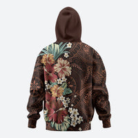 Kanoa Hawai'i Hibiscus Zip Hoodie Polynesian Tribal Tattoo Pattern Floral Elements LT9 - Polynesian Pride