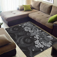 Pauli Hawai'i Hibiscus Area Rug Polynesian Tribal Tattoo Pattern Floral Elements LT9 - Polynesian Pride
