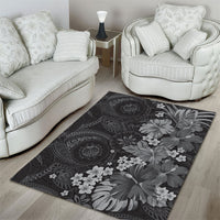 Pauli Hawai'i Hibiscus Area Rug Polynesian Tribal Tattoo Pattern Floral Elements LT9 - Polynesian Pride