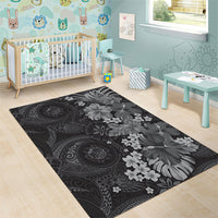Pauli Hawai'i Hibiscus Area Rug Polynesian Tribal Tattoo Pattern Floral Elements LT9 - Polynesian Pride