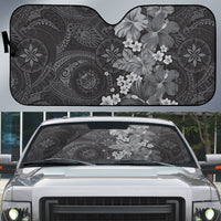 Pauli Hawai'i Hibiscus Auto Sun Shade Polynesian Tribal Tattoo Pattern Floral Elements LT9 Soft Black - Polynesian Pride