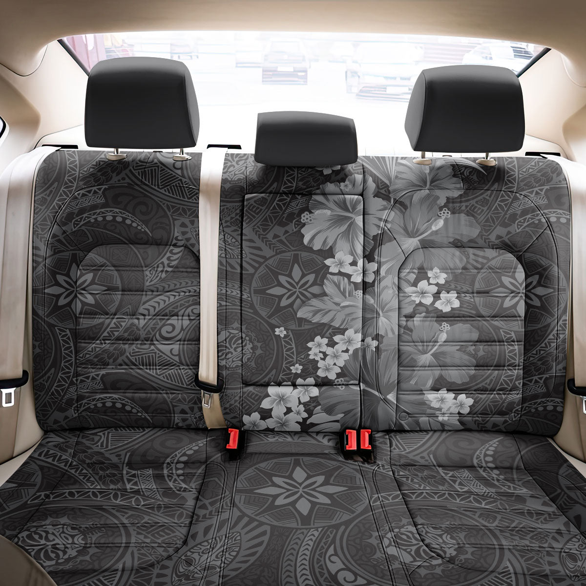 Pauli Hawai'i Hibiscus Back Car Seat Cover Polynesian Tribal Tattoo Pattern Floral Elements LT9 - Polynesian Pride