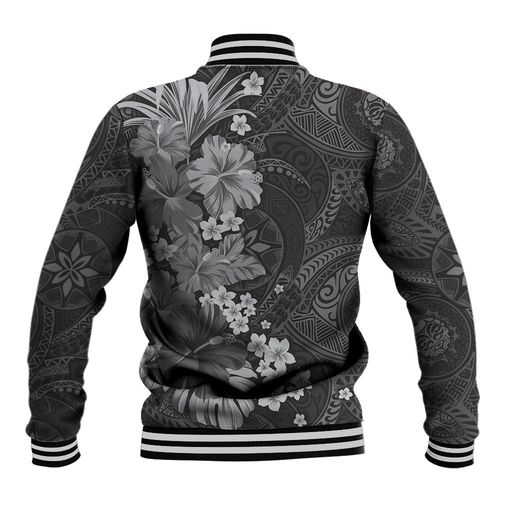 Pauli Hawai'i Hibiscus Baseball Jacket Polynesian Tribal Tattoo Pattern Floral Elements LT9 - Polynesian Pride