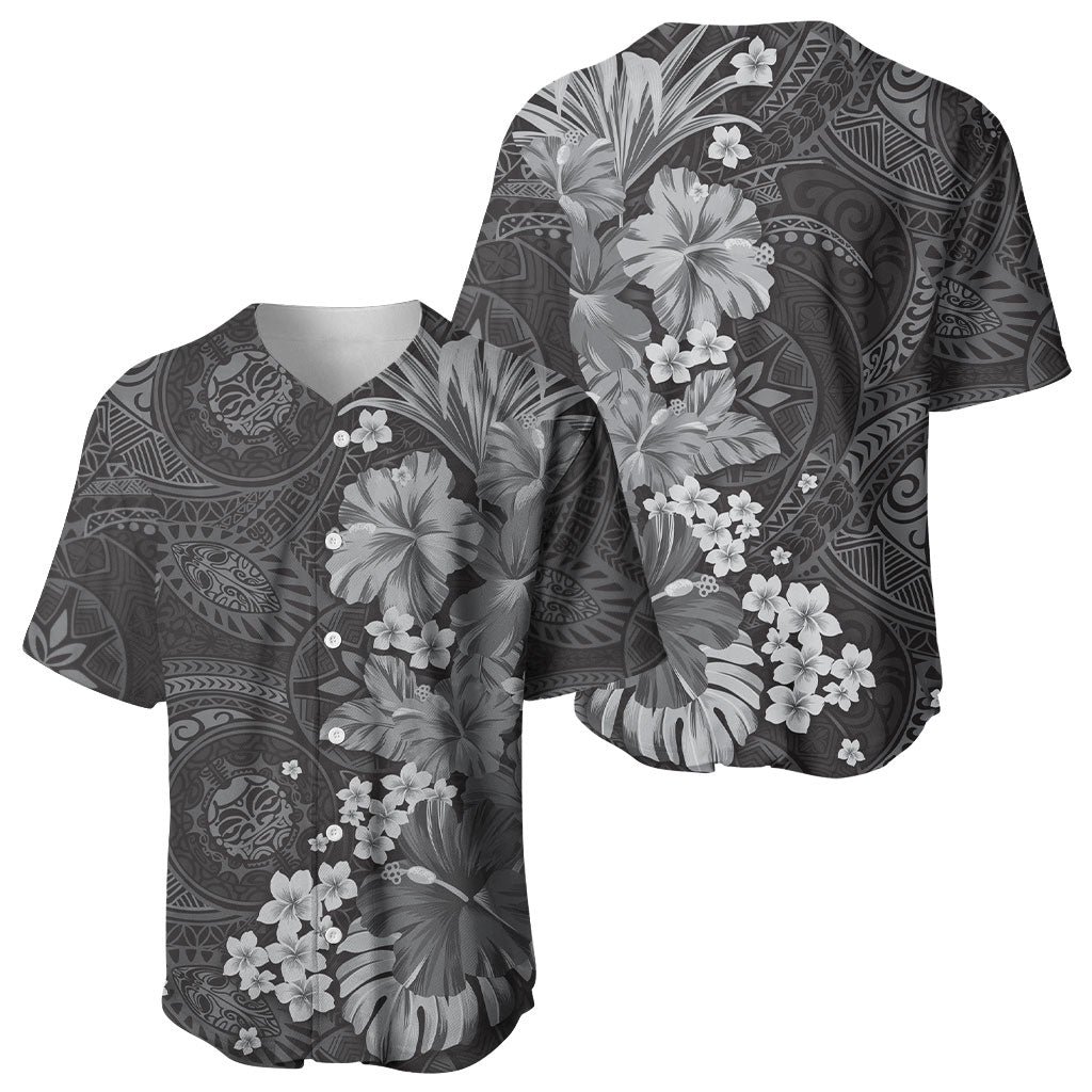 Pauli Hawai'i Hibiscus Baseball Jersey Polynesian Tribal Tattoo Pattern Floral Elements LT9 - Polynesian Pride