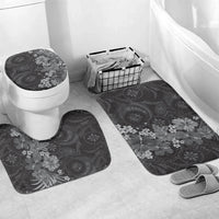 Pauli Hawai'i Hibiscus Bathroom Set Polynesian Tribal Tattoo Pattern Floral Elements LT9 Mat Set Only (3 pcs) One Size Soft Black - Polynesian Pride