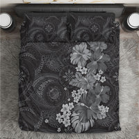 Pauli Hawai'i Hibiscus Bedding Set Polynesian Tribal Tattoo Pattern Floral Elements LT9 Soft Black - Polynesian Pride