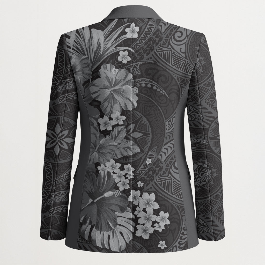 Pauli Hawai'i Hibiscus Blazer Polynesian Tribal Tattoo Pattern Floral Elements LT9 - Polynesian Pride