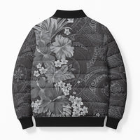Pauli Hawai'i Hibiscus Bomber Puffer Jacket Polynesian Tribal Tattoo Pattern Floral Elements LT9 - Polynesian Pride