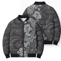Pauli Hawai'i Hibiscus Bomber Puffer Jacket Polynesian Tribal Tattoo Pattern Floral Elements LT9 - Polynesian Pride