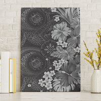 Pauli Hawai'i Hibiscus Canvas Wall Art Polynesian Tribal Tattoo Pattern Floral Elements LT9 Without Frame Soft Black - Polynesian Pride