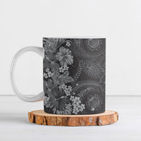 Pauli Hawai'i Hibiscus Ceramic Mug Polynesian Tribal Tattoo Pattern Floral Elements LT9 Soft Black - Polynesian Pride