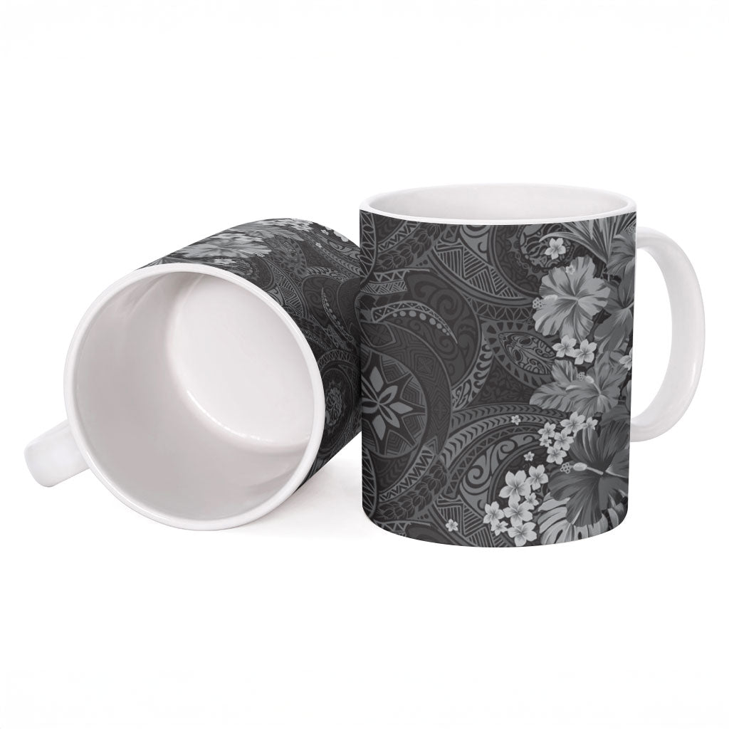 Pauli Hawai'i Hibiscus Ceramic Mug Polynesian Tribal Tattoo Pattern Floral Elements LT9 - Polynesian Pride