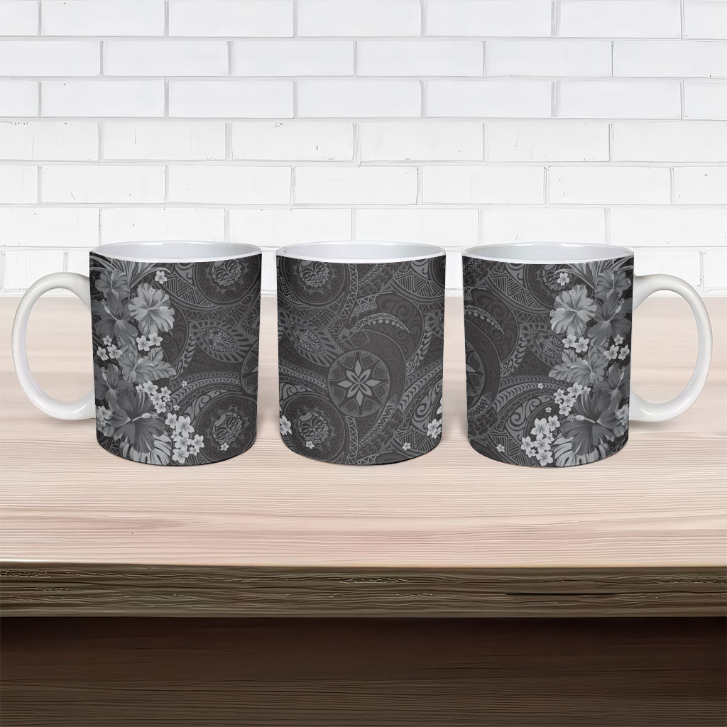 Pauli Hawai'i Hibiscus Ceramic Mug Polynesian Tribal Tattoo Pattern Floral Elements LT9 - Polynesian Pride
