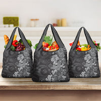 Pauli Hawai'i Hibiscus Grocery Bag Polynesian Tribal Tattoo Pattern Floral Elements LT9 3-pack One Size Soft Black - Polynesian Pride