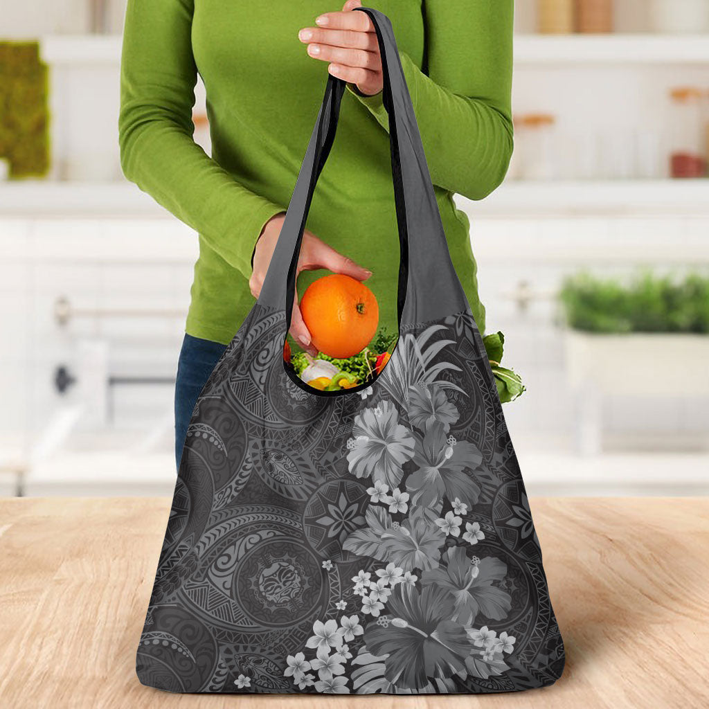 Pauli Hawai'i Hibiscus Grocery Bag Polynesian Tribal Tattoo Pattern Floral Elements LT9 - Polynesian Pride