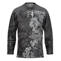 Pauli Hawai'i Hibiscus Hockey Jersey Polynesian Tribal Tattoo Pattern Floral Elements LT9 Unisex Soft Black - Polynesian Pride