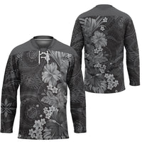 Pauli Hawai'i Hibiscus Hockey Jersey Polynesian Tribal Tattoo Pattern Floral Elements LT9 - Polynesian Pride