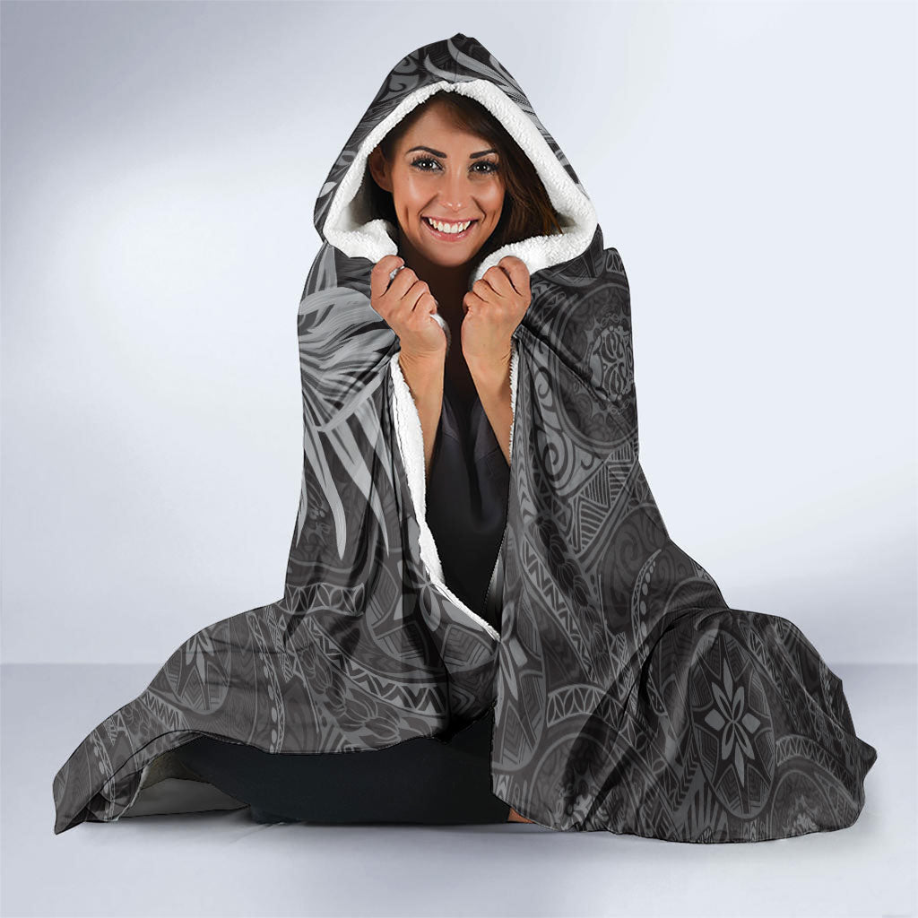 Pauli Hawai'i Hibiscus Hooded Blanket Polynesian Tribal Tattoo Pattern Floral Elements LT9 - Polynesian Pride