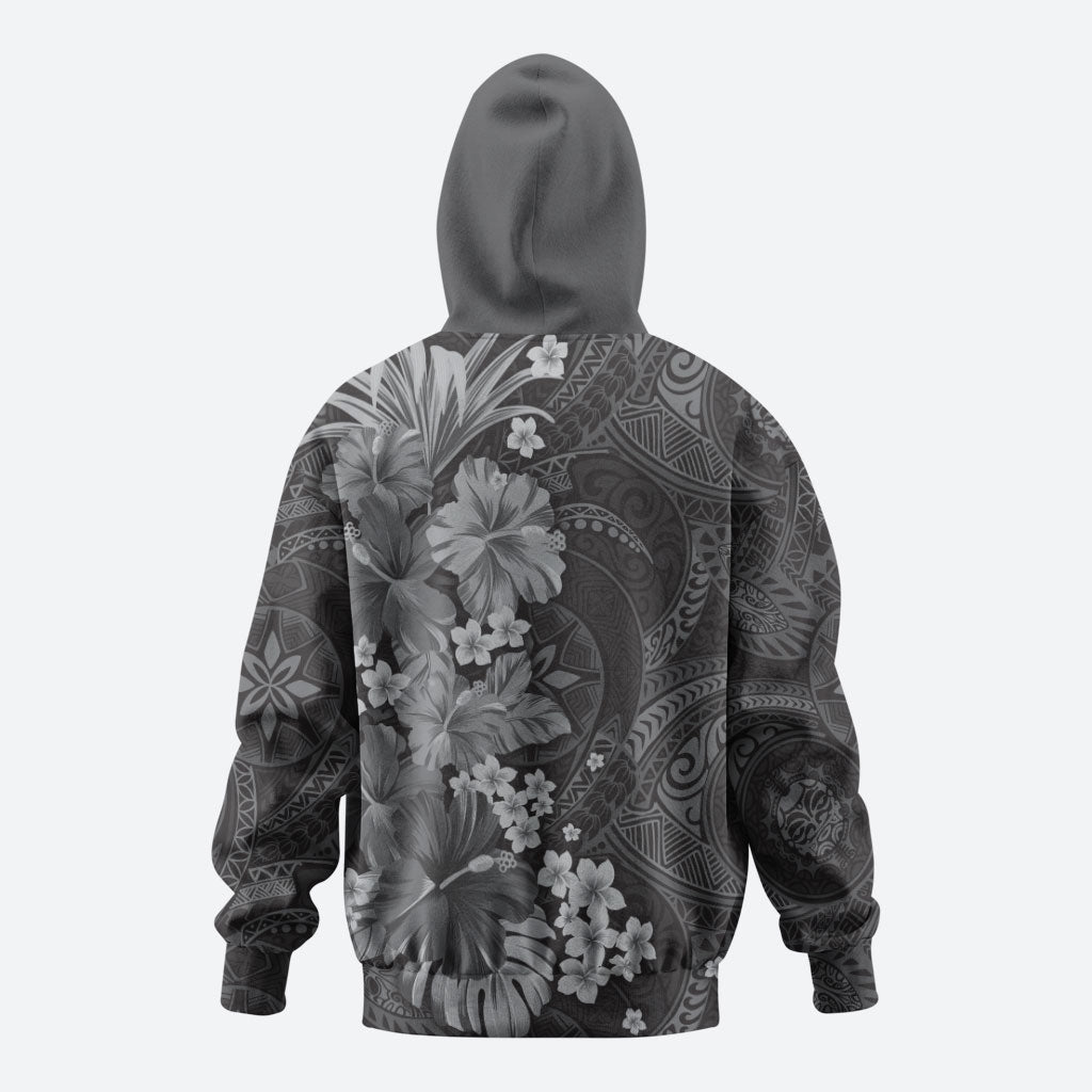 Pauli Hawai'i Hibiscus Hoodie Polynesian Tribal Tattoo Pattern Floral Elements LT9 - Polynesian Pride