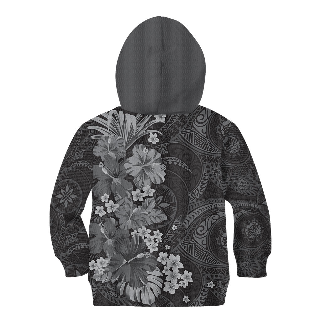 Pauli Hawai'i Hibiscus Kid Hoodie Polynesian Tribal Tattoo Pattern Floral Elements LT9 - Polynesian Pride