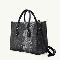 Pauli Hawai'i Hibiscus Leather Bag Polynesian Tribal Tattoo Pattern Floral Elements LT9 Soft Black - Polynesian Pride