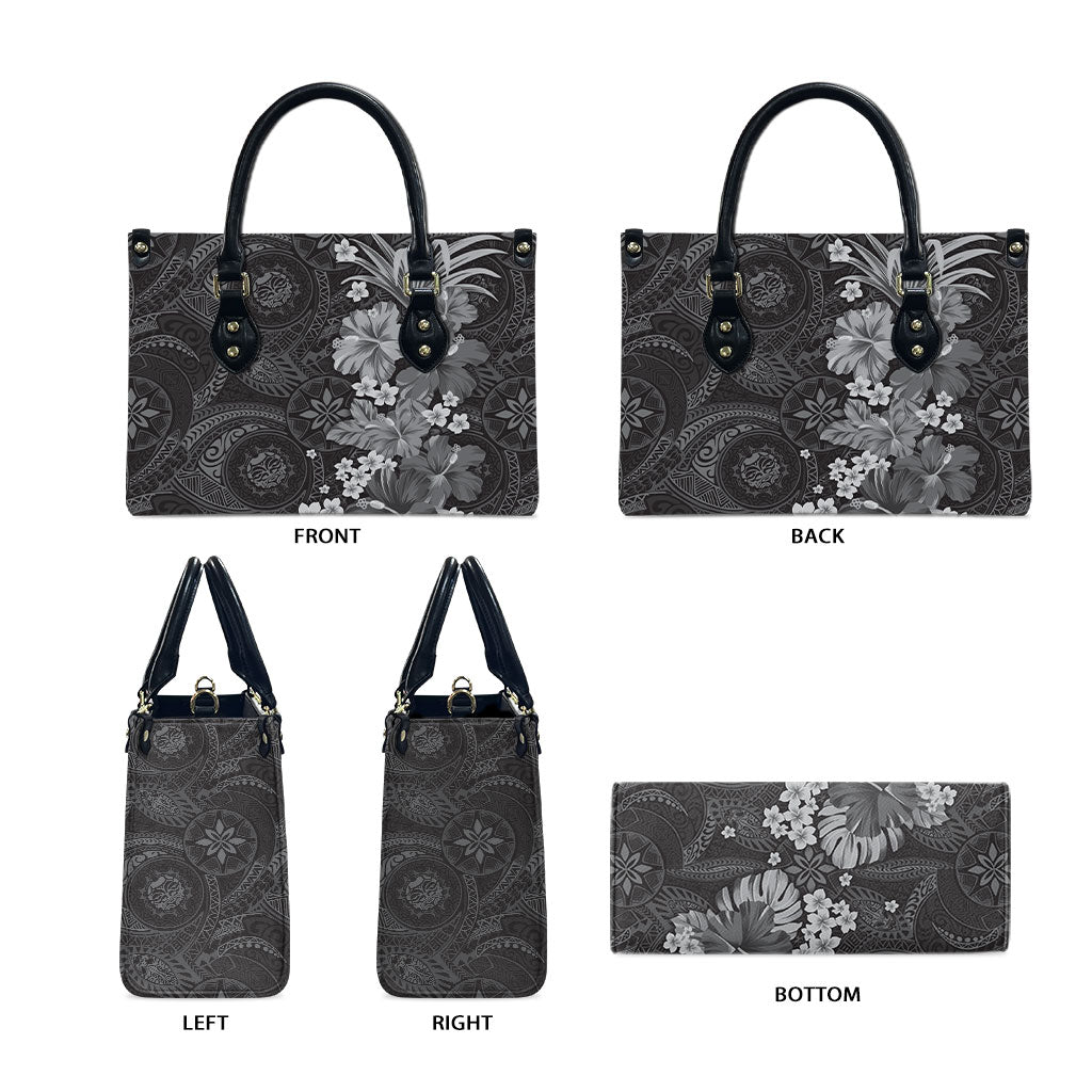 Pauli Hawai'i Hibiscus Leather Bag Polynesian Tribal Tattoo Pattern Floral Elements LT9 - Polynesian Pride