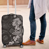 Pauli Hawai'i Hibiscus Luggage Cover Polynesian Tribal Tattoo Pattern Floral Elements LT9 Soft Black - Polynesian Pride