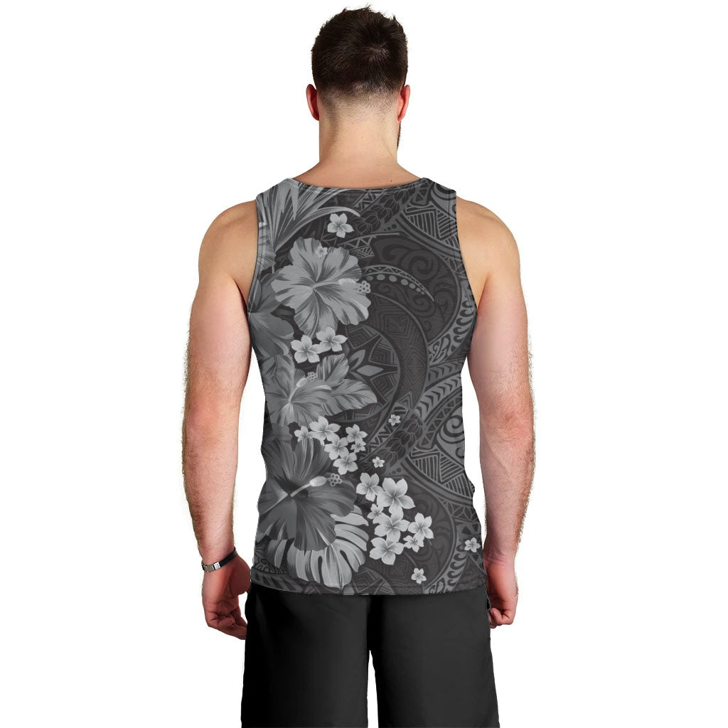 Pauli Hawai'i Hibiscus Men Tank Top Polynesian Tribal Tattoo Pattern Floral Elements LT9 - Polynesian Pride