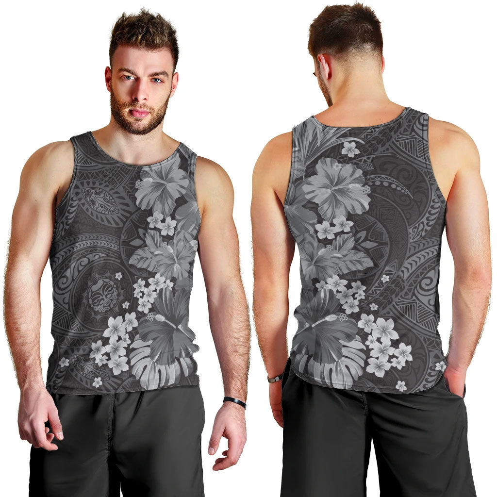 Pauli Hawai'i Hibiscus Men Tank Top Polynesian Tribal Tattoo Pattern Floral Elements LT9 - Polynesian Pride