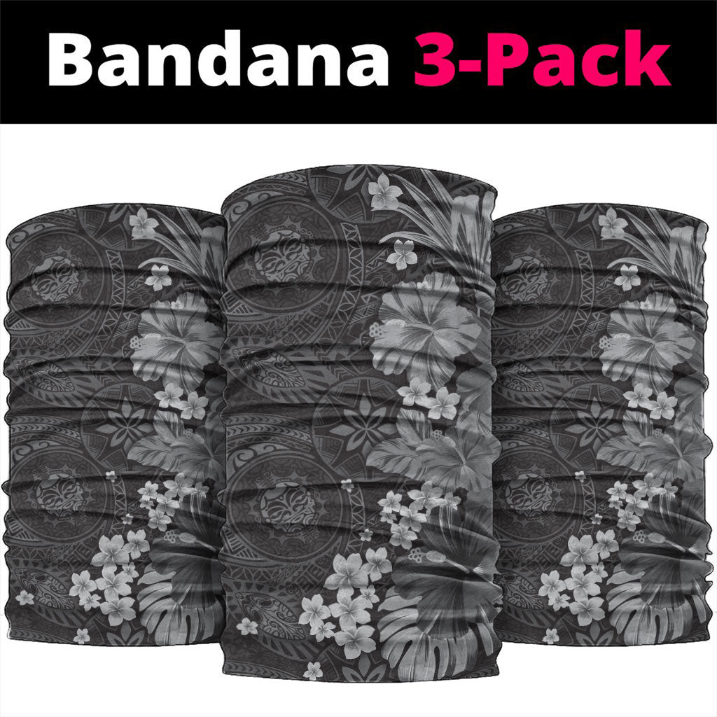 Pauli Hawai'i Hibiscus Neck Gaiter Polynesian Tribal Tattoo Pattern Floral Elements LT9 package One Size: 25*50cm Soft Black - Polynesian Pride