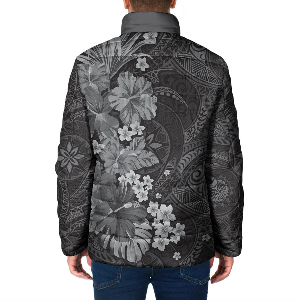 Pauli Hawai'i Hibiscus Padded Jacket Polynesian Tribal Tattoo Pattern Floral Elements LT9 - Polynesian Pride